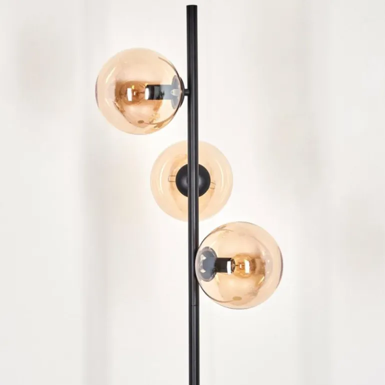 Lampadaire - Verre 15 cm Gastor Ambre, 3 lumières