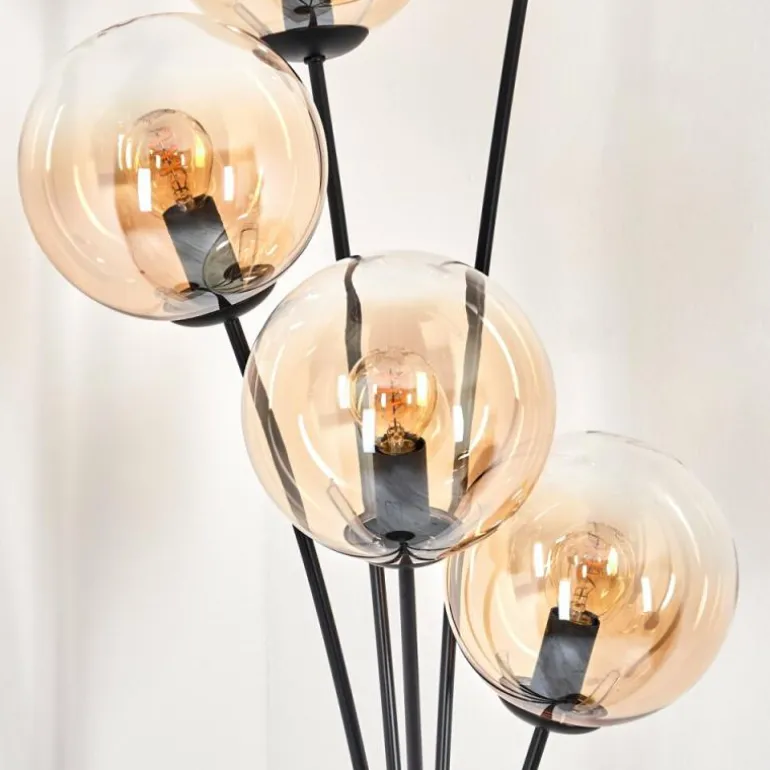 Lampadaire - Verre 15 cm Gastor Ambre, Clair, 5 lumières