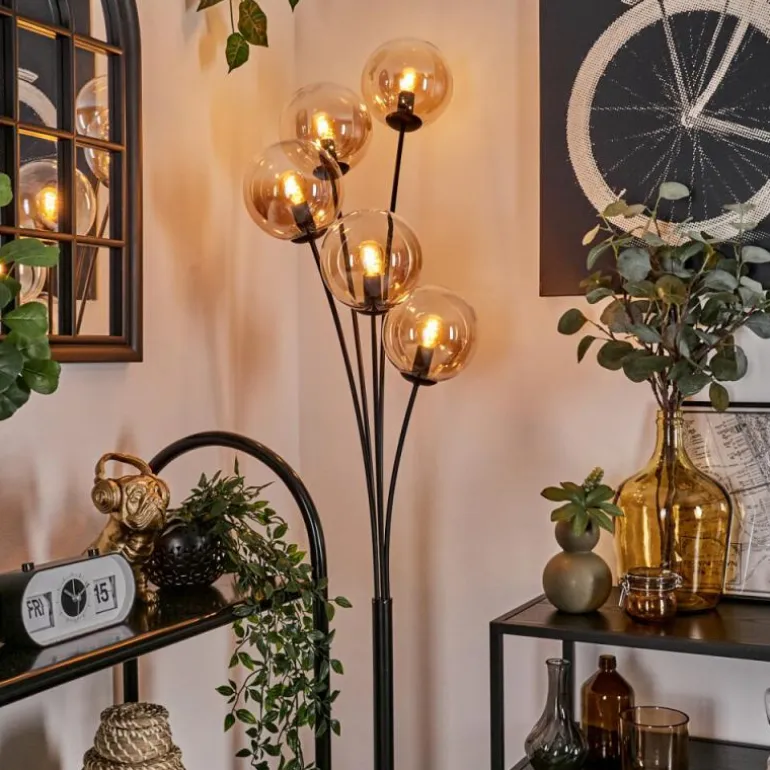 Lampadaire - Verre 15 cm Gastor Ambre, Clair, 5 lumières