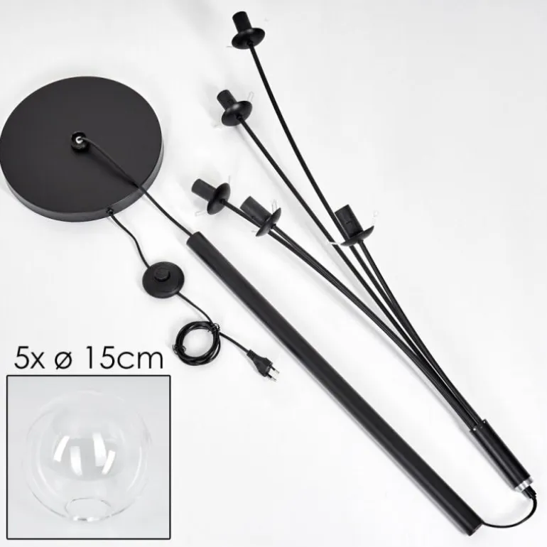 Lampadaire - Verre 15 cm Gastor Clair, 5 lumières