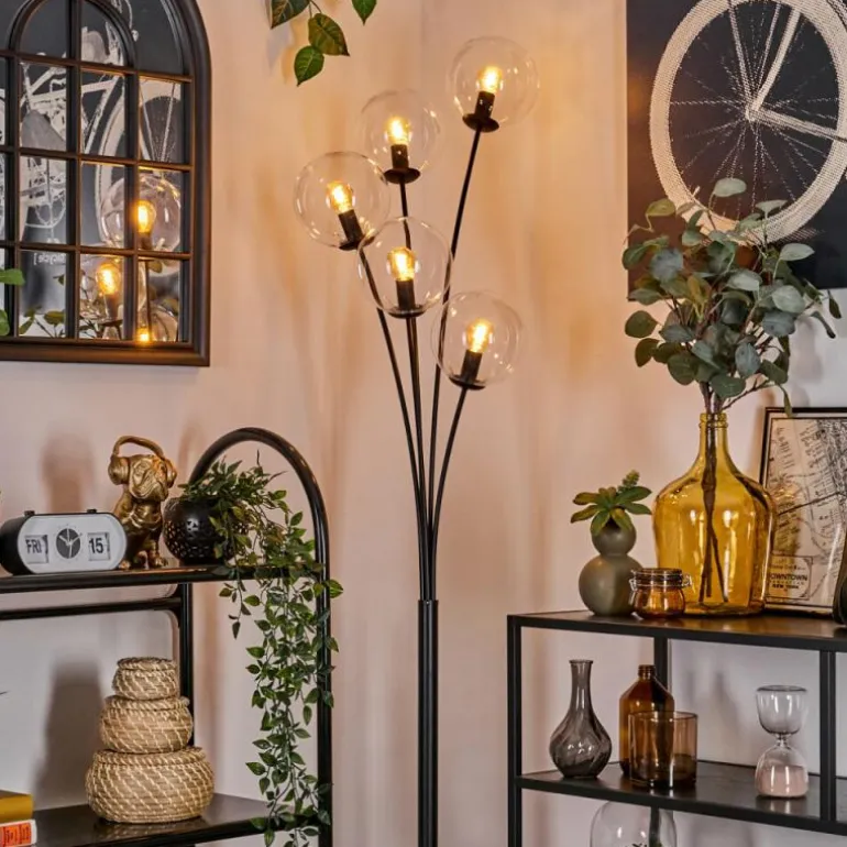 Lampadaire - Verre 15 cm Gastor Clair, 5 lumières