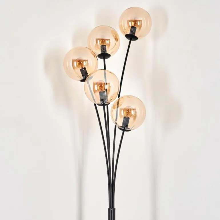 Lampadaire - Verre 15 cm Gastor Ambre, 5 lumières