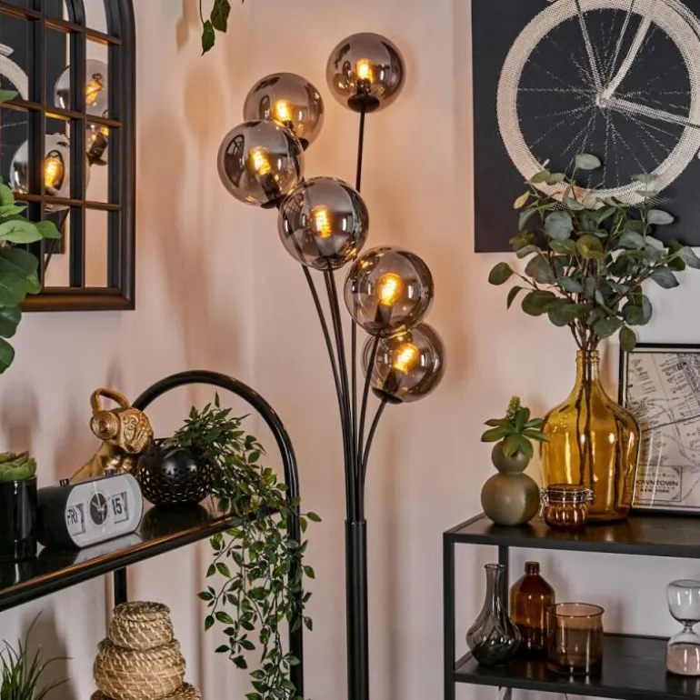 Lampadaire - Verre 15 cm Gastor Fumé, 6 lumières