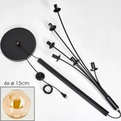 Lampadaire - Verre 15 cm Gastor Ambre, 6 lumières