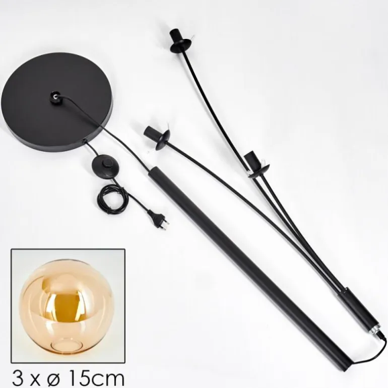 Lampadaire - Verre 15 cm Gastor Ambre, 3 lumières