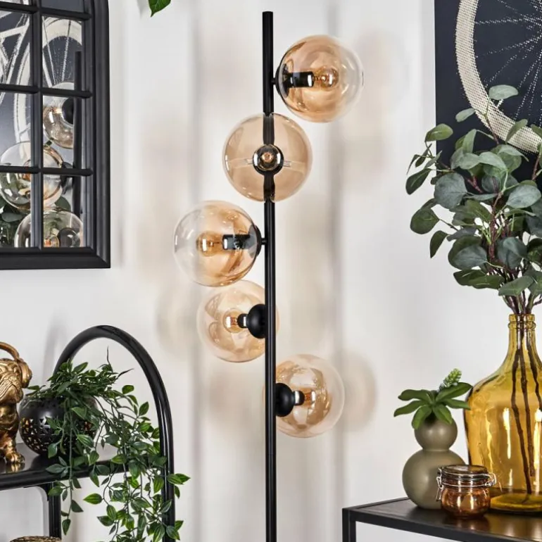 Lampadaire - Verre 15 cm Gastor Ambre, Clair, 5 lumières