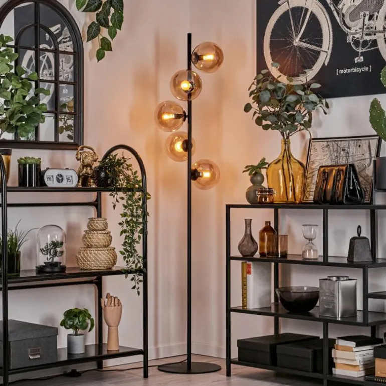 Lampadaire - Verre 15 cm Gastor Ambre, 5 lumières