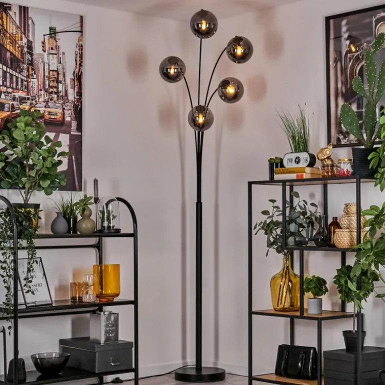 Lampadaire - Verre 15 cm Gastor Fumé, 5 lumières