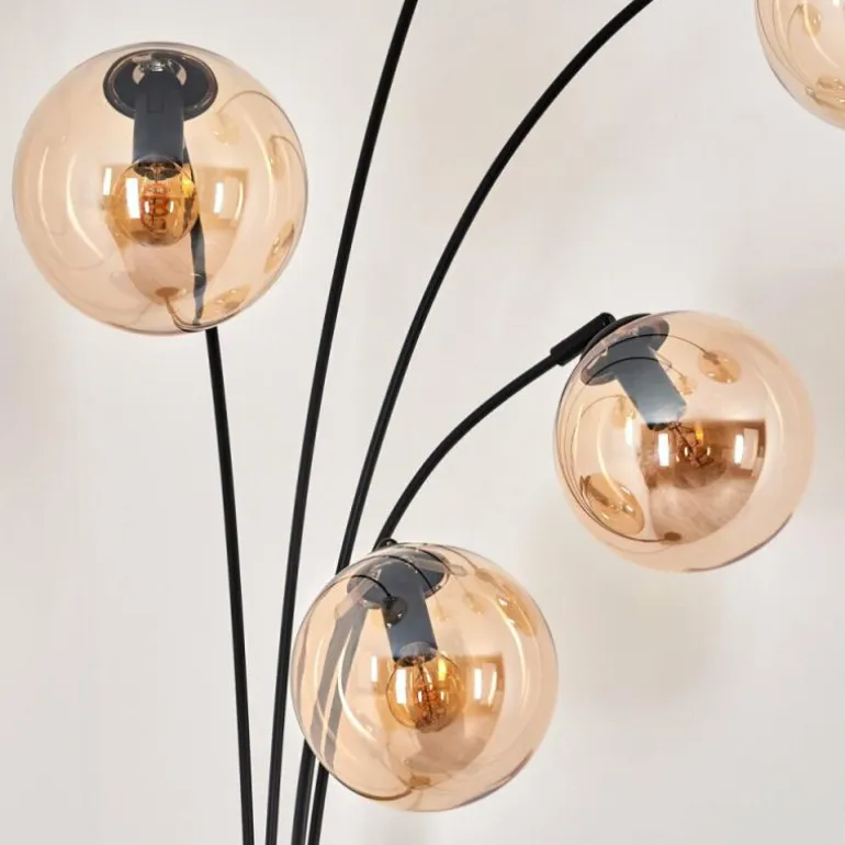 Lampadaire - Verre 15 cm Gastor Ambre, 5 lumières