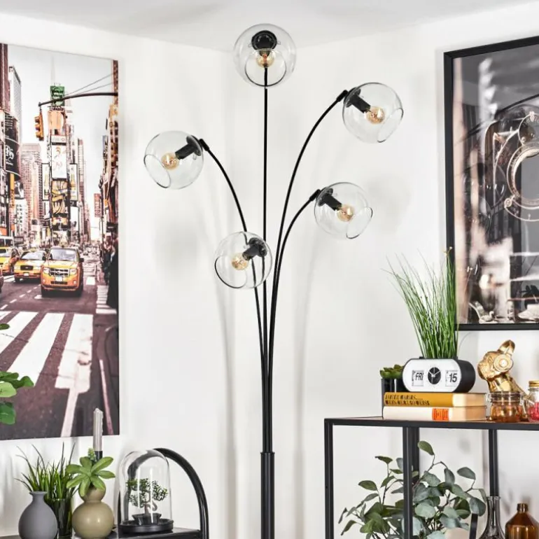Lampadaire - Verre 15 cm Koyoto Clair, 5 lumières