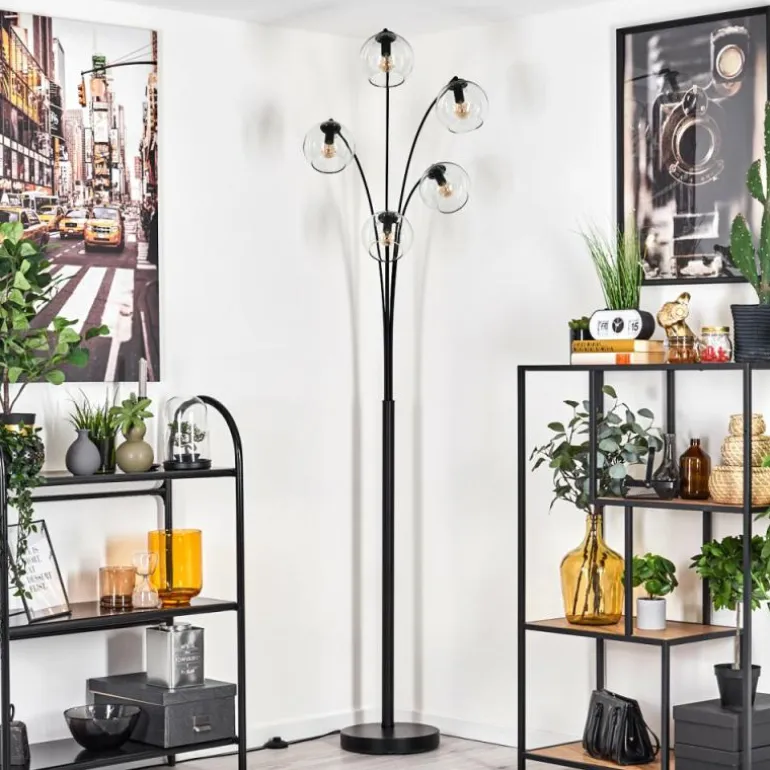 Lampadaire - Verre 15 cm Koyoto Clair, 5 lumières