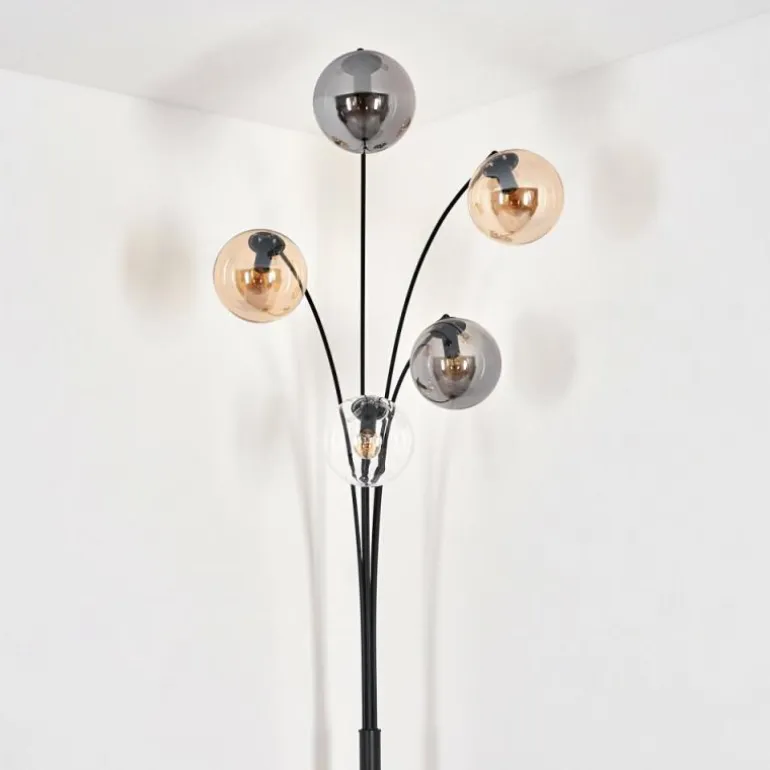 Lampadaire - Verre 15 cm Koyoto Ambre, Clair, Fumé, 5 lumières