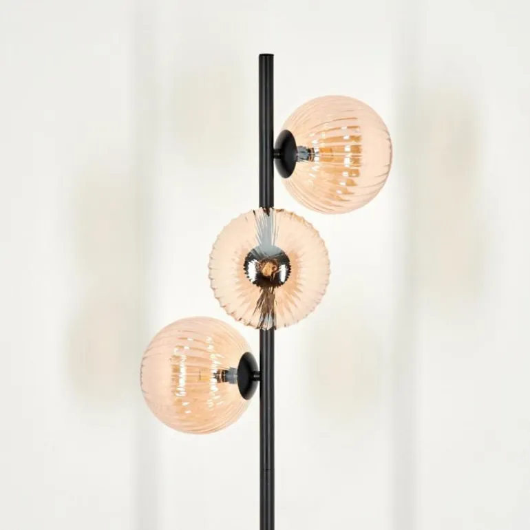 Lampadaire - Verre 15 cm Remaisnil Ambre, 3 lumières