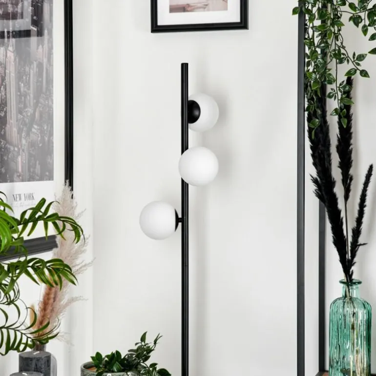 Lampadaire - Verre 10 cm Remaisnil Blanc, 3 lumières