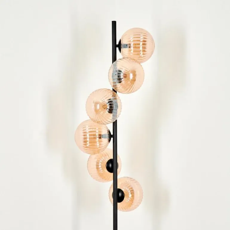 Lampadaire - Verre 15 cm Remaisnil Ambre, 6 lumières