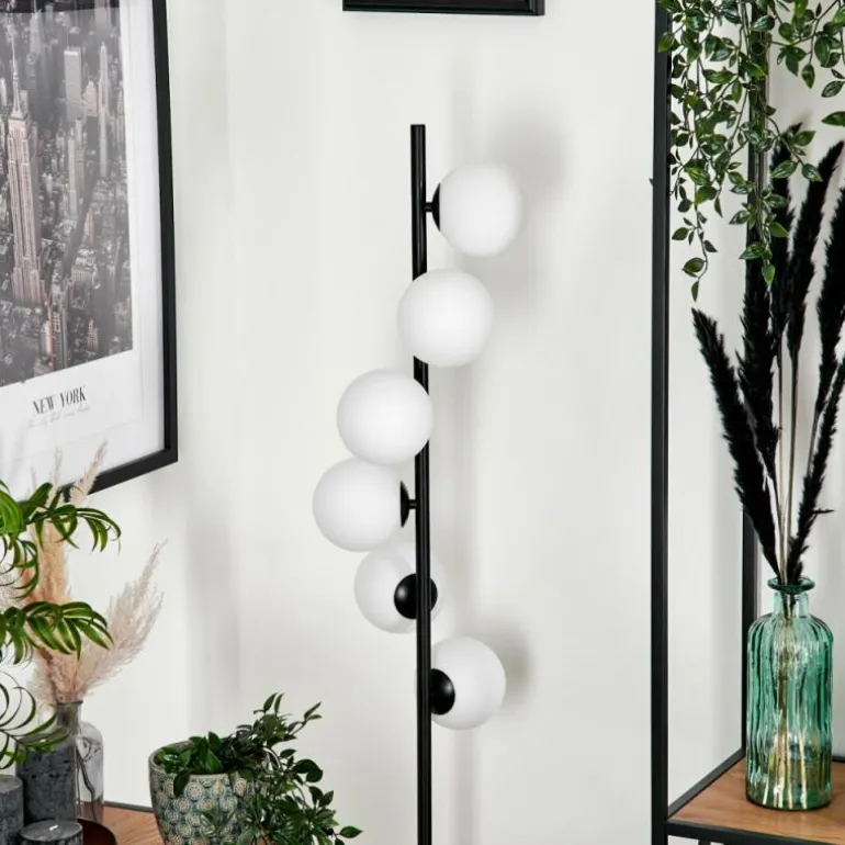 Lampadaire - Verre 12 cm Remaisnil Blanc, 6 lumières