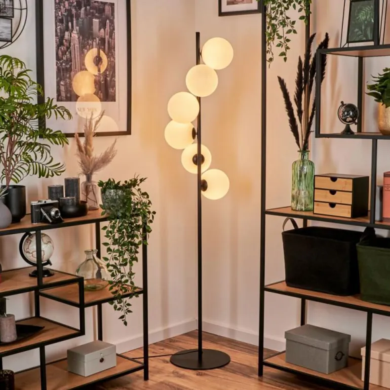 Lampadaire - Verre 15 cm Remaisnil Blanc, 6 lumières