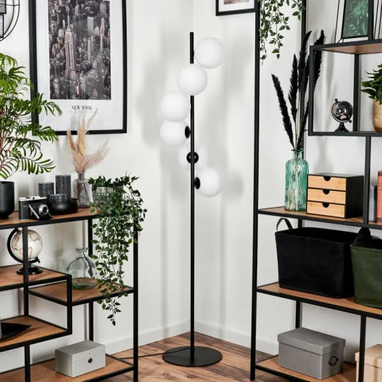 Lampadaire - Verre 15 cm Remaisnil Blanc, 6 lumières