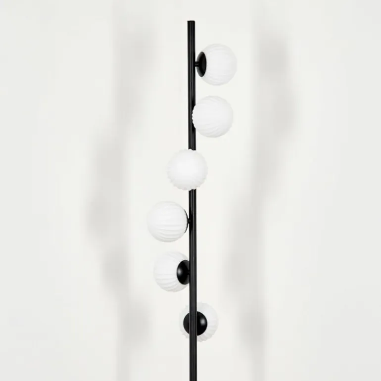 Lampadaire - Verre 10 cm Remaisnil Blanc, 6 lumières