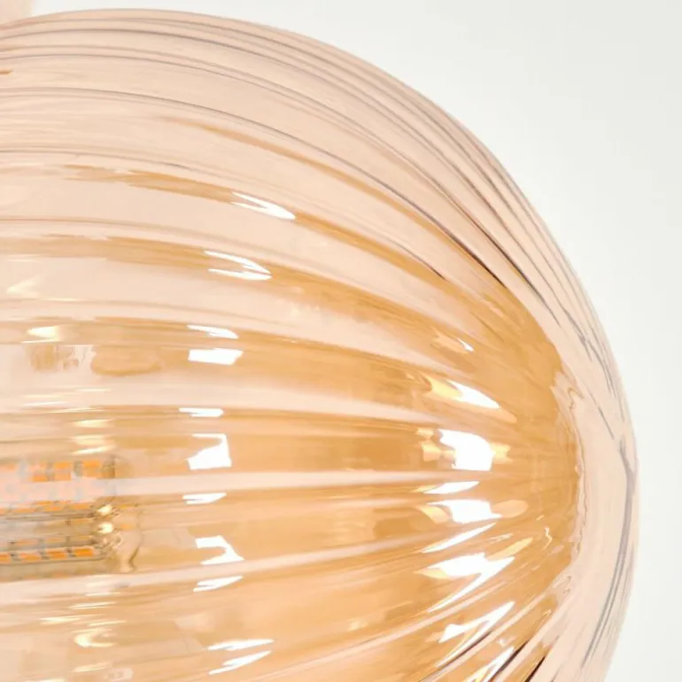 Lampadaire - Verre 15 cm Remaisnil Ambre, Fumé, 5 lumières