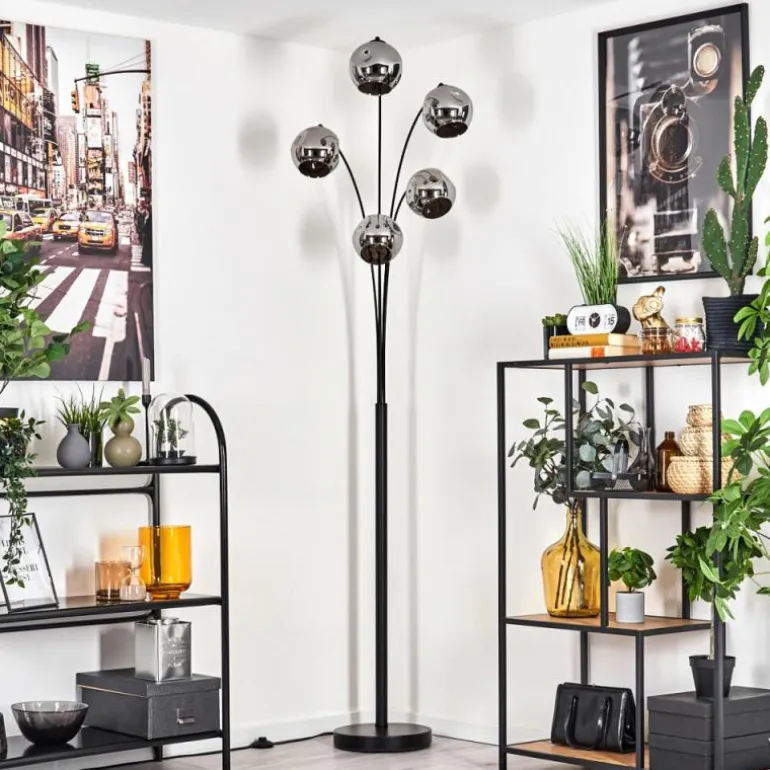 Lampadaire - Verre 15 cm Ripoll Chrome, 5 lumières