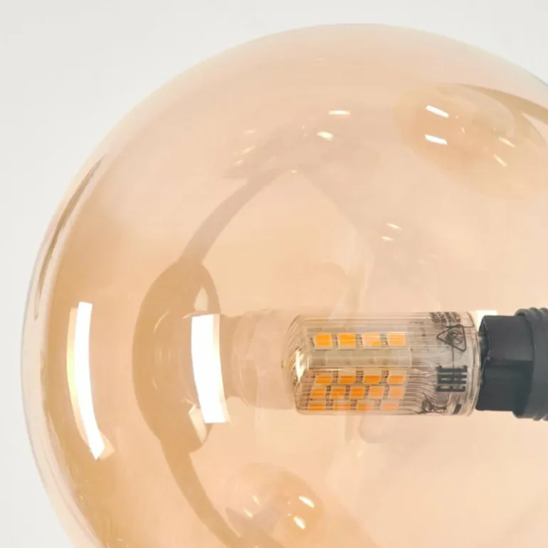 Lampadaire - Verre Remaisnil Ambre, 5 lumières
