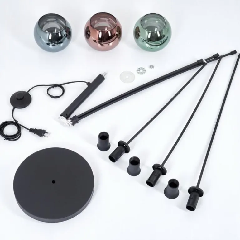 Lampadaire Belp Noir, 3 lumières