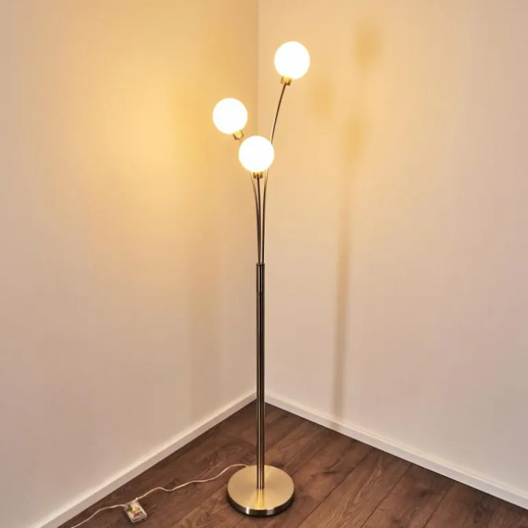 Lampadaire Bernado Nickel mat, 3 lumières