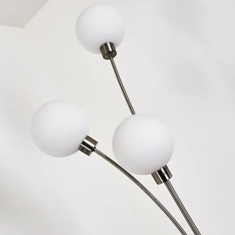 Lampadaire Bernado Nickel mat, 3 lumières
