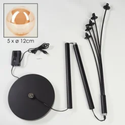Lampadaire Bernado Noir, 5 lumières