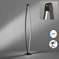 Lampadaire Fischer & Honsel Fenga LED Noir, 1 lumière
