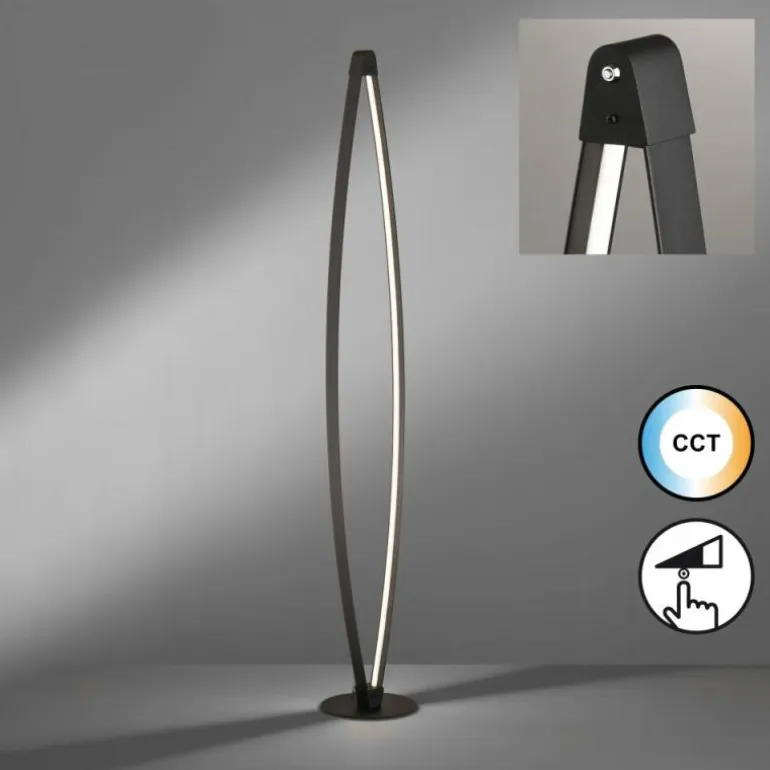 Lampadaire Fischer & Honsel Fenga LED Noir, 1 lumière