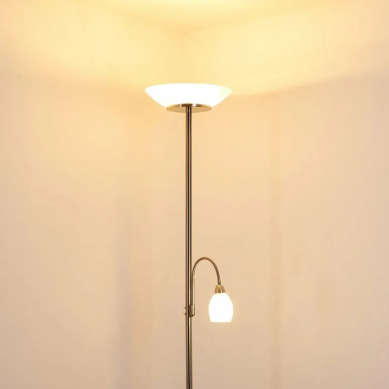 Lampadaire Gismaro Nickel mat, 3 lumières