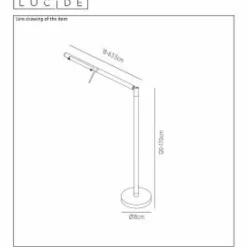 Lampadaire Lucide BERGAMO LED Noir, 1 lumière