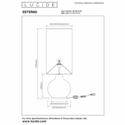 Lampadaire Lucide ESTERAD Noir, 1 lumière