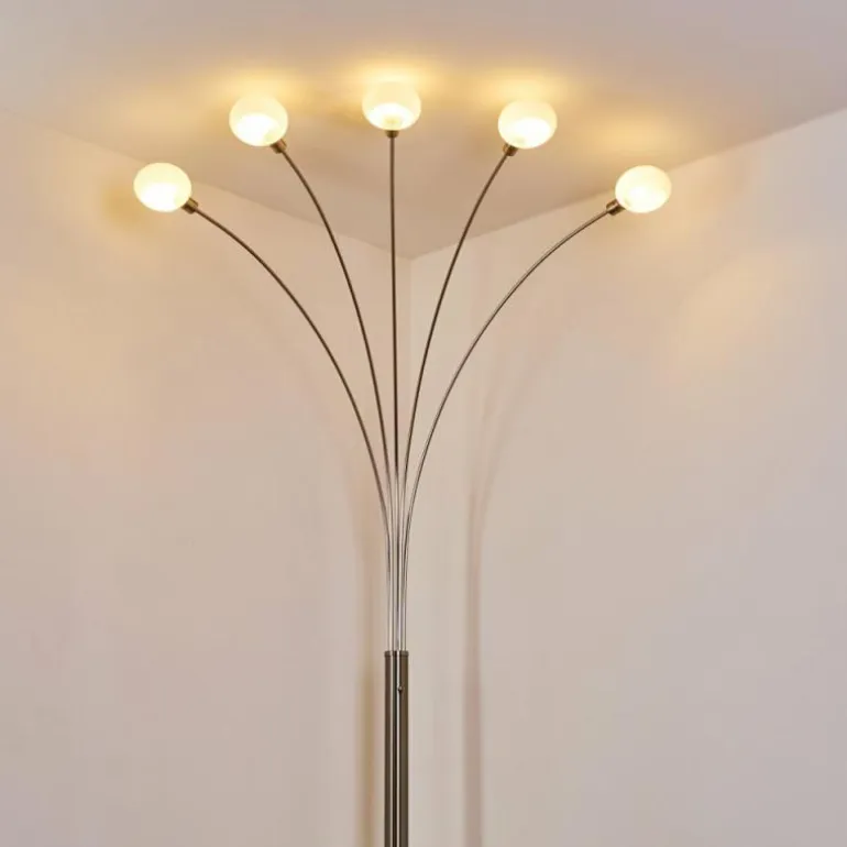 Lampadaire Nikkala Nickel mat, 5 lumières