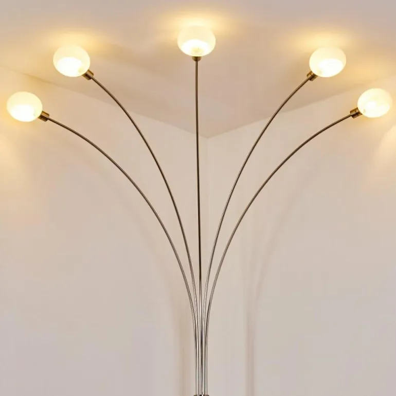 Lampadaire Nikkala Nickel mat, 5 lumières