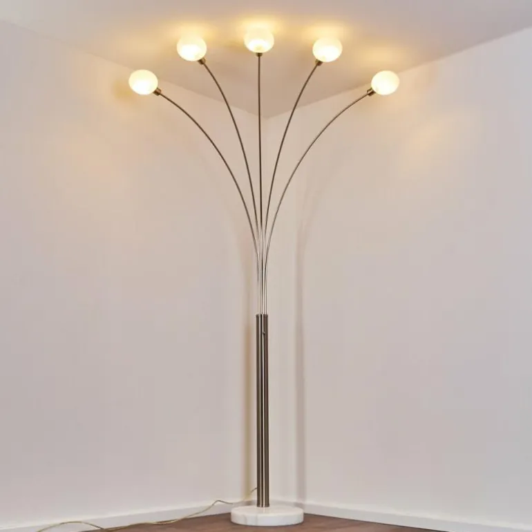 Lampadaire Nikkala Nickel mat, 5 lumières