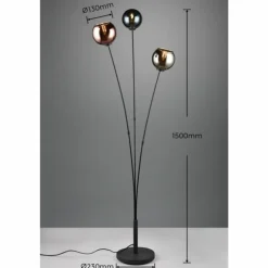 Lampadaire Reality SHELDON Noir, 3 lumières