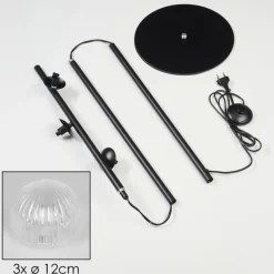 Lampadaire Remaisnil Noir, 3 lumières