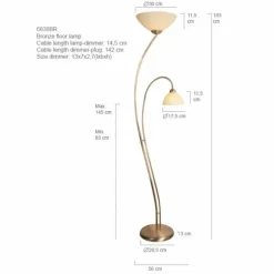 Lampadaire Steinhauer CAPRI Bronze, 2 lumières