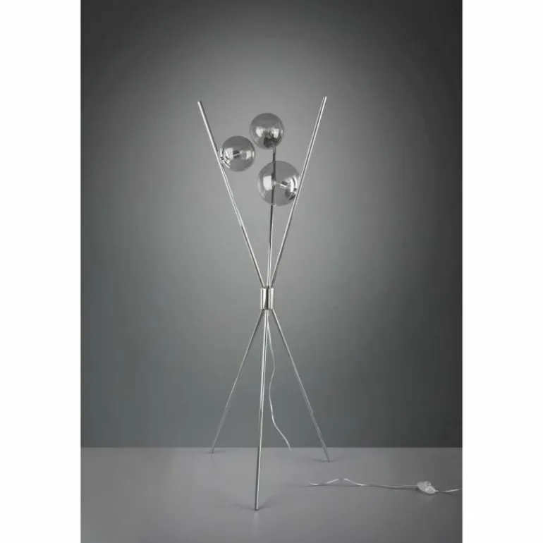 Lampadaire Trio Leuchten LANCE Chrome, 3 lumières