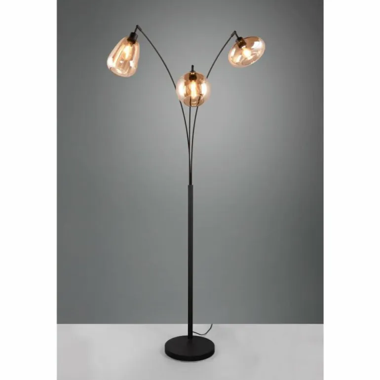 Lampadaire Trio Lumina Noir, 3 lumières