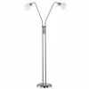 Lampadaire Trio-Leuchten Freddy LED Nickel mat, 2 lumières