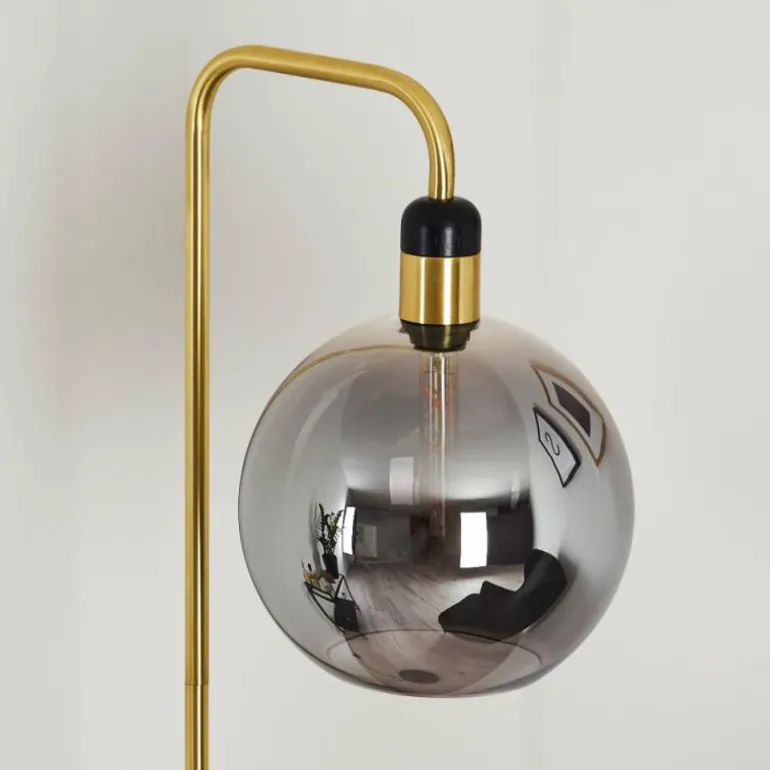 Lampadaire Tuvalu Laiton, Noir, 1 lumière