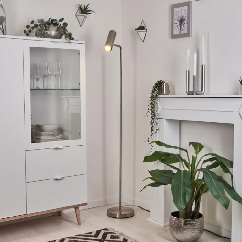 Lampadaire Zuoz Nickel mat, 1 lumière