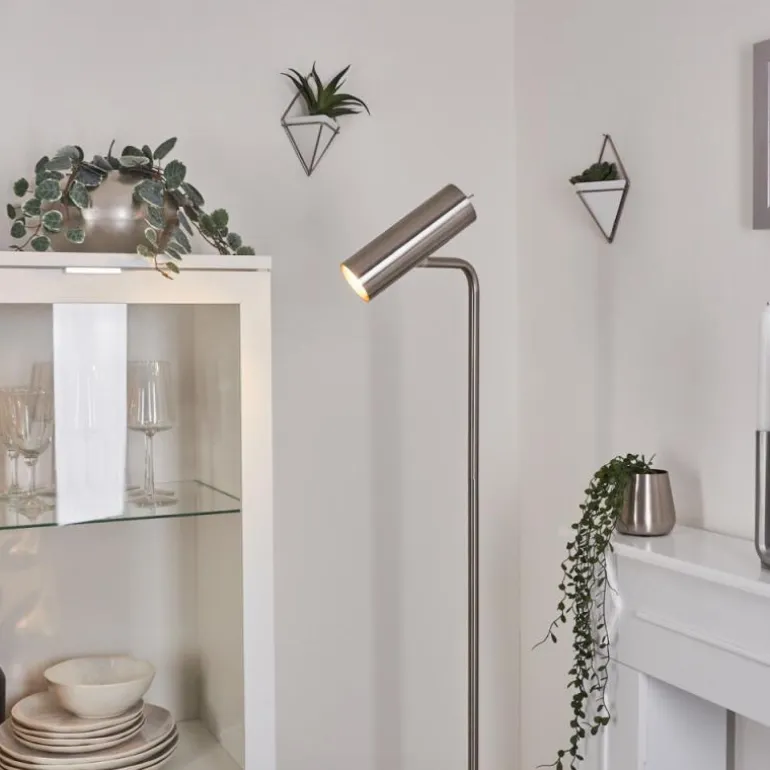 Lampadaire Zuoz Nickel mat, 1 lumière