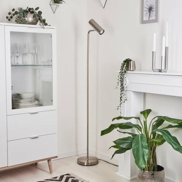 Lampadaire Zuoz Nickel mat, 1 lumière