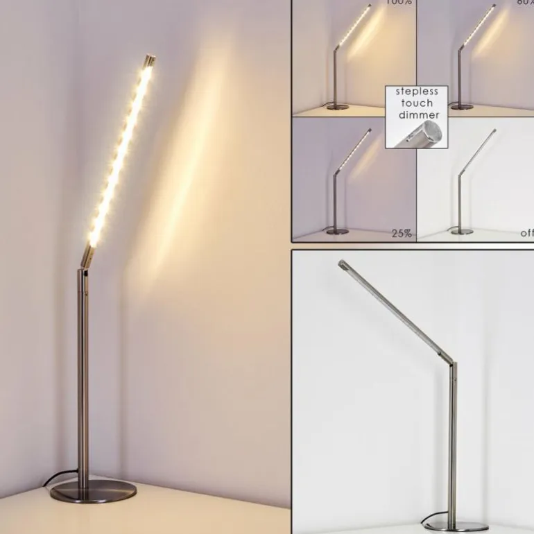 Lampe à poser Deje LED Nickel mat, 1 lumière