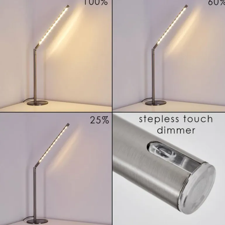 Lampe à poser Deje LED Nickel mat, 1 lumière